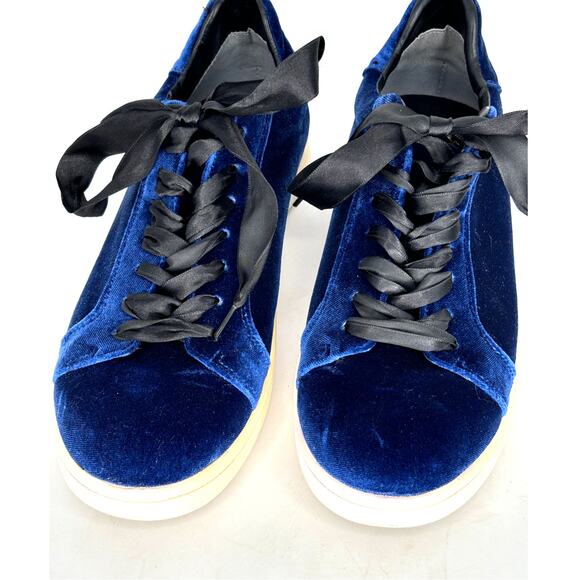Sam Edelman Marlow Sneakers Navy Blue Velvet Ribbon Laces Size 8.5 US Women - Picture 8 of 8